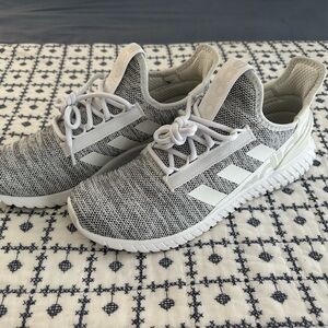 Adidas Gray and White Sneakers with Mesh and Suede